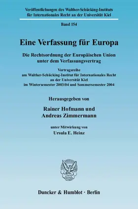 Hofmann / Zimmermann |  Eine Verfassung für Europa. | Buch |  Sack Fachmedien