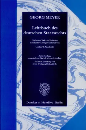 Meyer |  Lehrbuch des deutschen Staatsrechts. | Buch |  Sack Fachmedien