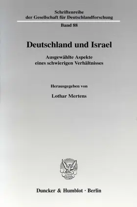 Mertens |  Deutschland und Israel | Buch |  Sack Fachmedien