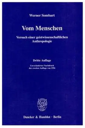 Sombart | Vom Menschen | Buch | 978-3-428-12083-3 | sack.de