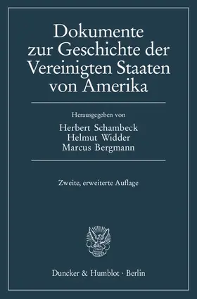 Schambeck / Bergmann / Widder |  Dokumente zur Geschichte der Vereinigten Staaten von Amerika | Buch |  Sack Fachmedien