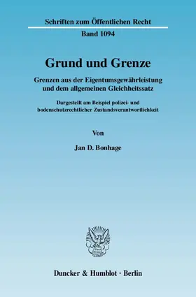 Bonhage |  Grund und Grenze. | Buch |  Sack Fachmedien
