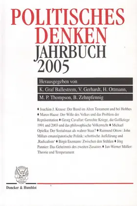 Ballestrem / Gerhardt / Ottmann |  Politisches Denken. Jahrbuch 2005. | Buch |  Sack Fachmedien