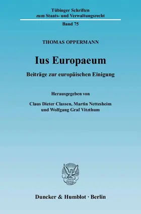 Oppermann / Classen / Nettesheim |  Ius Europaeum | Buch |  Sack Fachmedien
