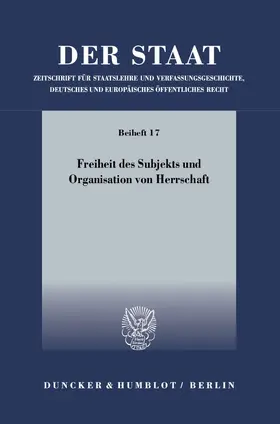 Enders / Masing |  Freiheit des Subjekts und Organisation von Herrschaft | Buch |  Sack Fachmedien