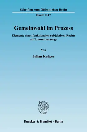 Krüper |  Gemeinwohl im Prozess | Buch |  Sack Fachmedien