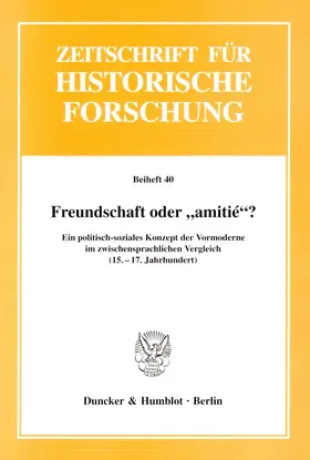 Oschema |  Freundschaft oder "amitié"? | Buch |  Sack Fachmedien