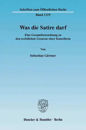 Gärtner | Was die Satire darf. | Buch | 978-3-428-12669-9 | www2.sack.de