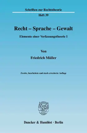 Müller |  Recht - Sprache - Gewalt | Buch |  Sack Fachmedien