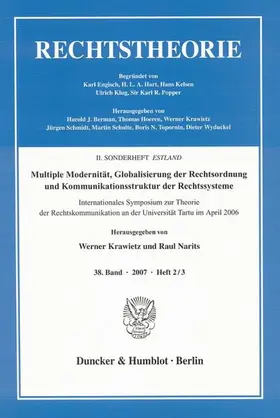 Krawietz / Narits |  Multiple Modernität, Globalisierung der Rechtsordnung und Kommunikationsstruktur der Rechtssysteme. | Buch |  Sack Fachmedien
