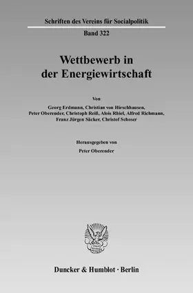 Oberender |  Wettbewerb in der Energiewirtschaft | Buch |  Sack Fachmedien