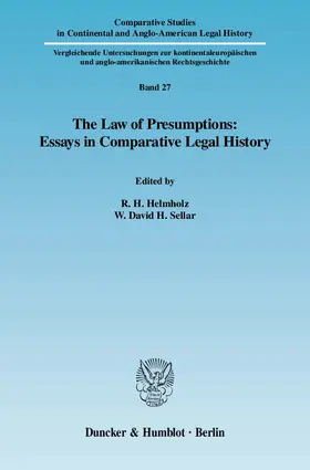Helmholz / Sellar |  The Law of Presumptions: Essays in Comparative Legal History. | Buch |  Sack Fachmedien