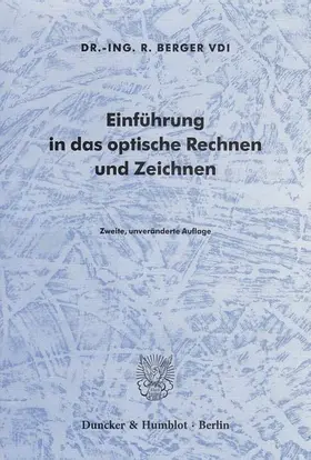 Berger |  Einführung in das optische Rechnen und Zeichnen | Buch |  Sack Fachmedien