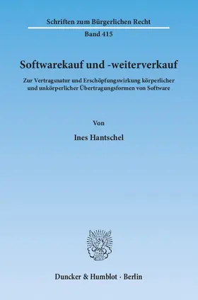 Hantschel |  Softwarekauf und -weiterverkauf | Buch |  Sack Fachmedien