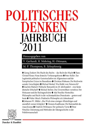 Gerhardt / Mehring / Ottmann |  Politisches Denken. Jahrbuch 2011. | Buch |  Sack Fachmedien