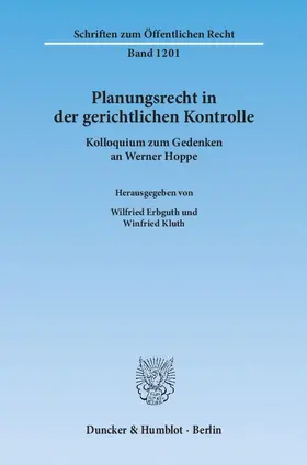 Erbguth / Kluth | Planungsrecht in der gerichtlichen Kontrolle | Buch | 978-3-428-13732-9 | www2.sack.de