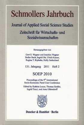Leuze / Siedler / Tucci |  SOEP 2010 | Buch |  Sack Fachmedien