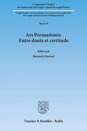 Durand |  Ars Persuasionis: Entre doute et certitude | Buch |  Sack Fachmedien