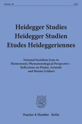 Emad / Schalow / David |  Heidegger Studies - Heidegger Studien - Etudes Heideggeriennes. | Buch |  Sack Fachmedien