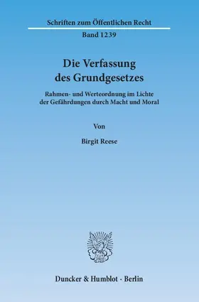 Reese |  Die Verfassung des Grundgesetzes | Buch |  Sack Fachmedien