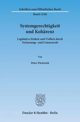 Dieterich |  Systemgerechtigkeit und Kohärenz | Buch |  Sack Fachmedien