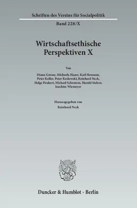 Neck |  Wirtschaftsethische Perspektiven X | Buch |  Sack Fachmedien