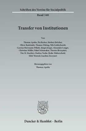 Apolte |  Transfer von Institutionen | Buch |  Sack Fachmedien
