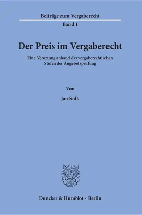 Sulk |  Der Preis im Vergaberecht | Buch |  Sack Fachmedien