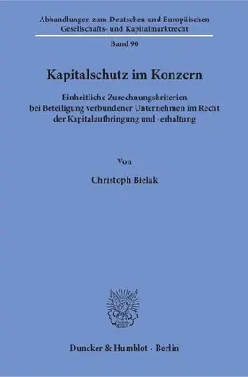 Bielak |  Kapitalschutz im Konzern | Buch |  Sack Fachmedien