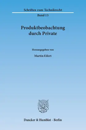 Eifert |  Produktbeobachtung durch Private | Buch |  Sack Fachmedien
