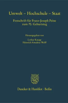 Knopp / Wolff |  Umwelt – Hochschule – Staat | Buch |  Sack Fachmedien
