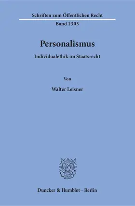 Leisner |  Personalismus | Buch |  Sack Fachmedien