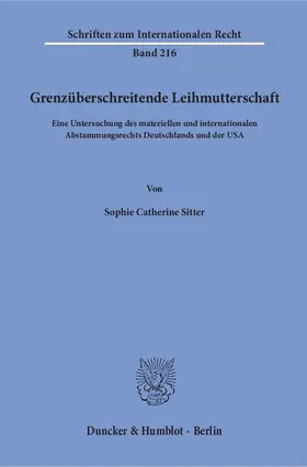 Sitter | Grenzüberschreitende Leihmutterschaft | Buch | 978-3-428-14939-1 | www2.sack.de