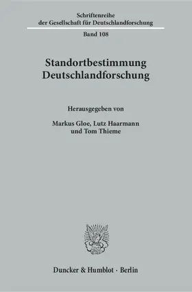 Gloe / Haarmann / Thieme |  Standortbestimmung Deutschlandforschung | Buch |  Sack Fachmedien