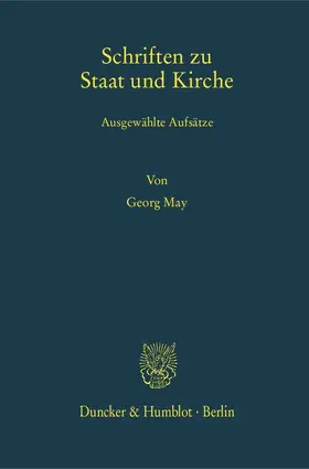 May / Egler / Rees |  Schriften zu Staat und Kirche | Buch |  Sack Fachmedien