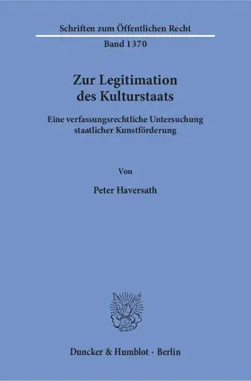Haversath |  Zur Legitimation des Kulturstaats | Buch |  Sack Fachmedien