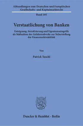 Tuschl |  Verstaatlichung von Banken. | Buch |  Sack Fachmedien