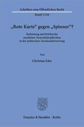 Eder |  "Rote Karte" gegen "Spinner"? | Buch |  Sack Fachmedien