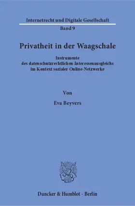 Beyvers |  Privatheit in der Waagschale | Buch |  Sack Fachmedien