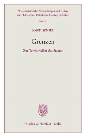 Isensee |  Grenzen. | Buch |  Sack Fachmedien