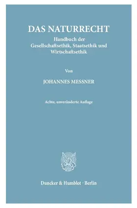 Messner |  Das Naturrecht. | Buch |  Sack Fachmedien