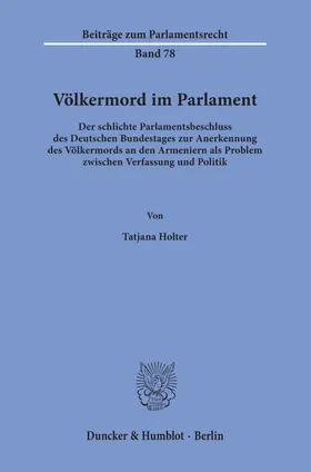 Holter |  Völkermord im Parlament | Buch |  Sack Fachmedien