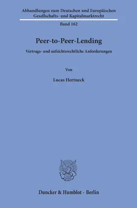 Hertneck | Peer-to-Peer-Lending. | Buch | 978-3-428-15935-2 | sack.de