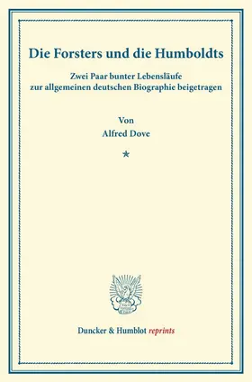 Dove |  Die Forsters und die Humboldts. | Buch |  Sack Fachmedien