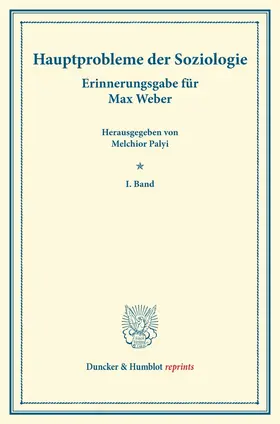 Palyi |  Hauptprobleme der Soziologie | Buch |  Sack Fachmedien