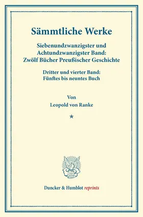 Ranke |  Sämmtliche Werke. | Buch |  Sack Fachmedien