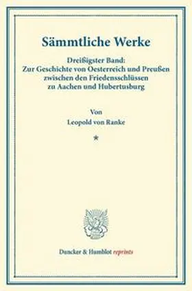 Ranke |  Sämmtliche Werke. | Buch |  Sack Fachmedien