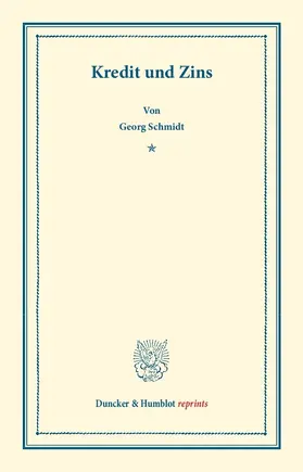 Schmidt |  Kredit und Zins | Buch |  Sack Fachmedien