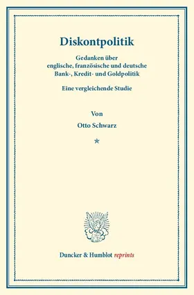 Schwarz |  Diskontpolitik | Buch |  Sack Fachmedien