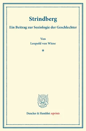 Wiese |  Strindberg. | Buch |  Sack Fachmedien